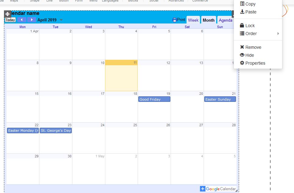 Adding a google calendar to your website