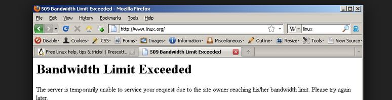 Bandwidth Limited Exceeded